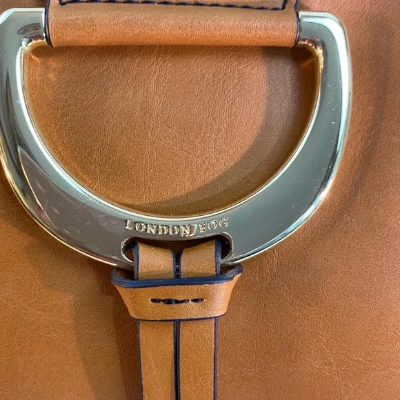 London Fog Purse Satchel Cognac Faux Leather - Picture 3 of 6